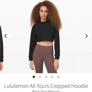 Lululemon Cropped Hoodie, Size8, Great Condition, Color: Black